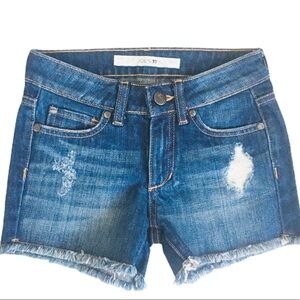 JOES Jeans Distressed Raw Hem/Frayed Shorts With Pockets Denim Blue Girl 7Y